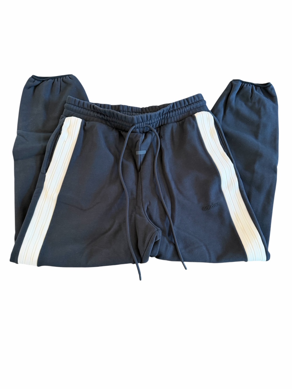 adidas Navy Joggers with White Side Stripes